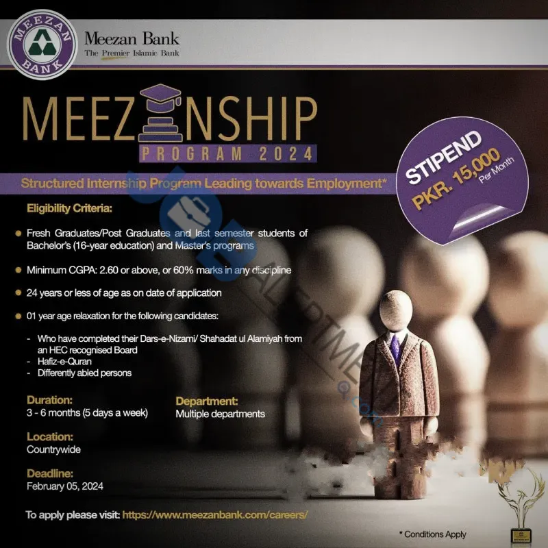  Meezan Bank Internship Program 2024 Advertisement